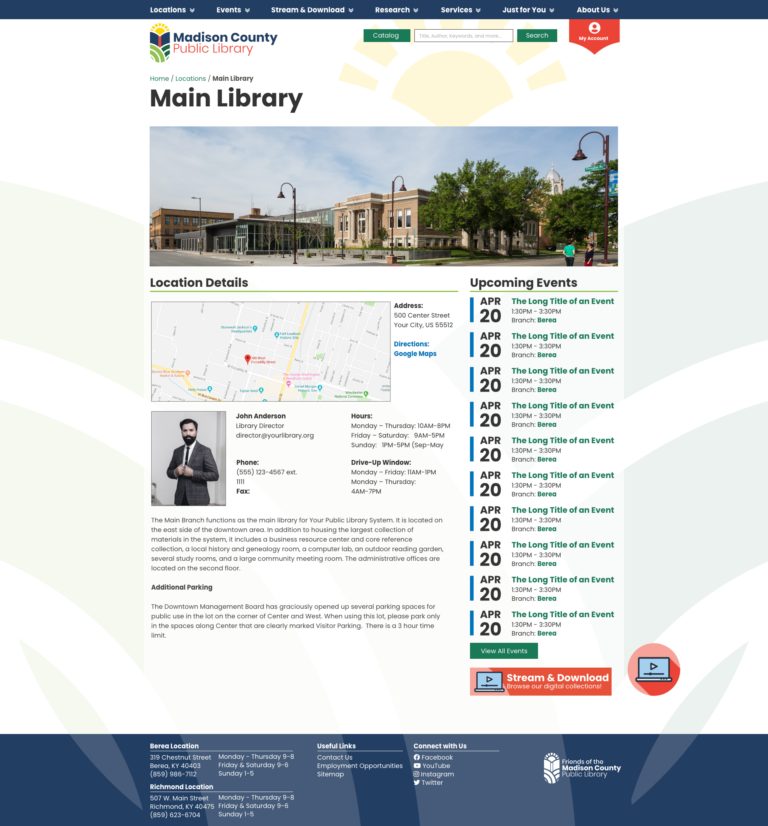 Madison County Public Library, work sample 3.