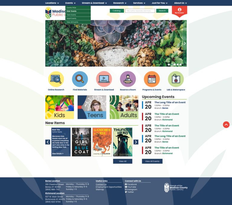 Madison County Public Library, work sample 5.