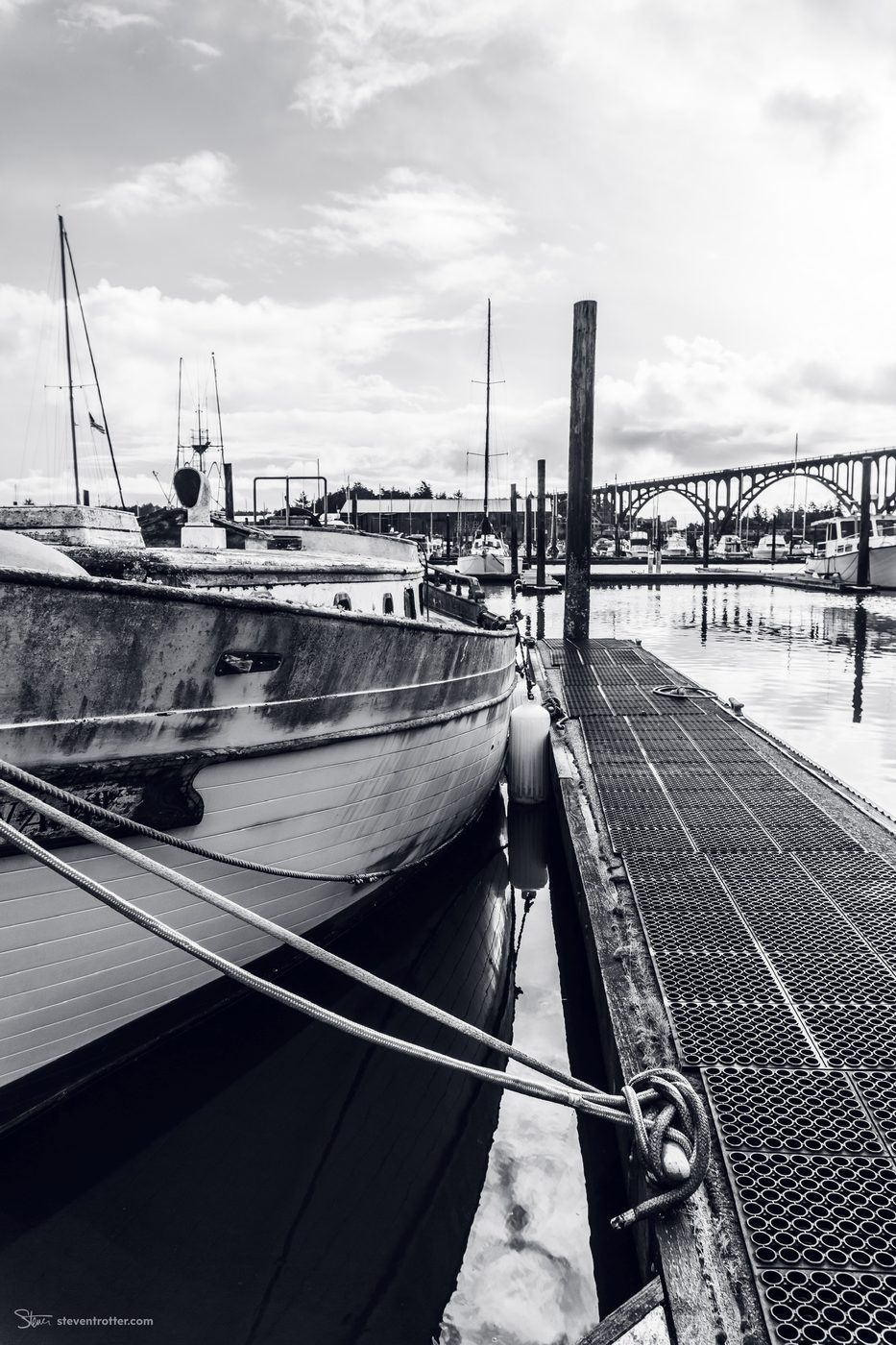 Docked Boat in Harbor.