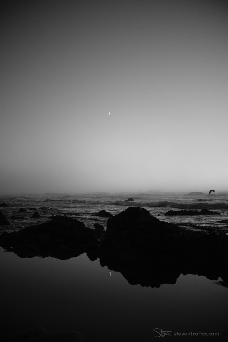 Moonlit Ocean Scene.